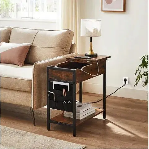 Журнальный столик Leobert Olmi USB вход + розетка в стиле Loft 60x31.5x60 см - фото 5