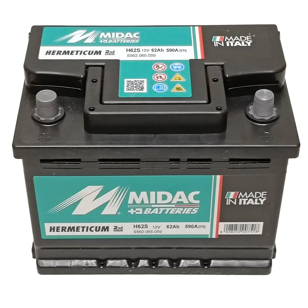 Аккумулятор 6СТ-62A MIDAC HERMETICUM, 12V, 62Ah (+/-), EN590А - фото 2