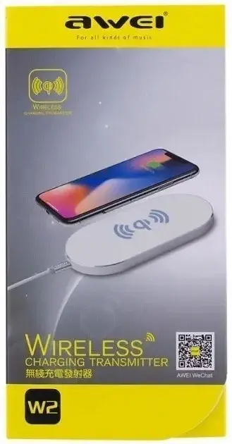 Бездротовий зарядний пристрій Awei W2 White Wireless Charge для телефону золотистий білий - фото 4