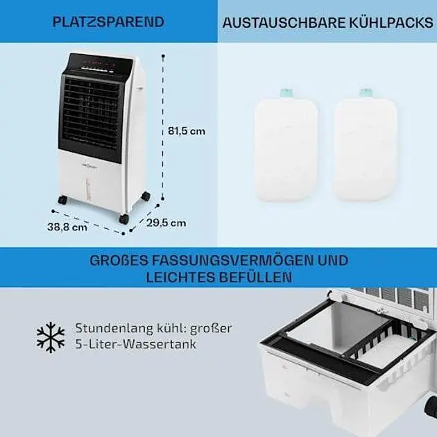 Мобільний кондиціонер вентилятор OneConcept CTR-1 4-в-1(10029740) - фото 6