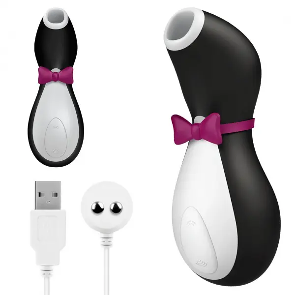 Вакуумный стимулятор клитора с вибрацией Satisfyer Pro Penguin Next Generation черный - фото 2
