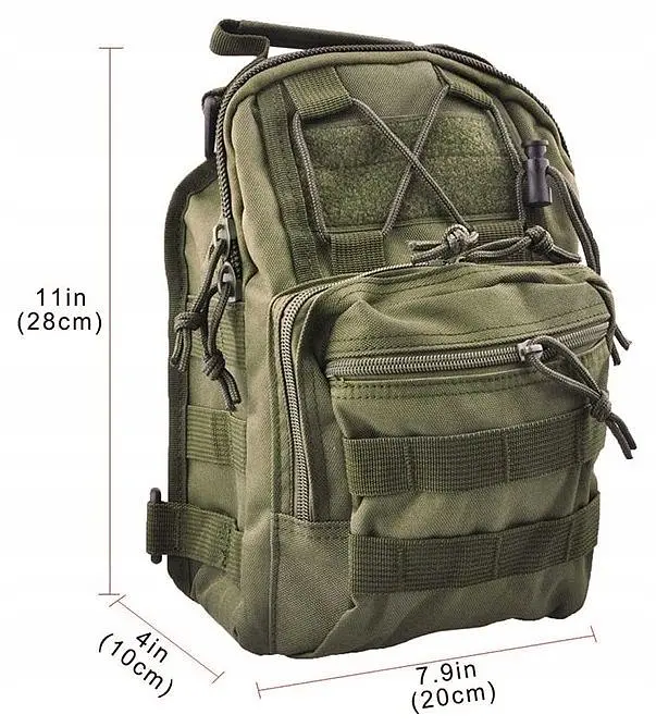 Тактична сумка слінг Nobrand Green Tactical через плече sum0028815 - фото 7