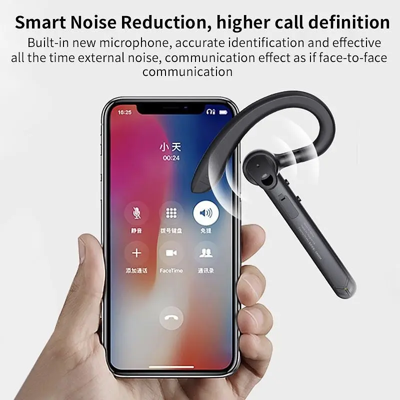 Бездротова Bluetooth гарнітура K10 з індикатором заряду кнопками управління шумозаглушенням Бізнес гарнітура - фото 8