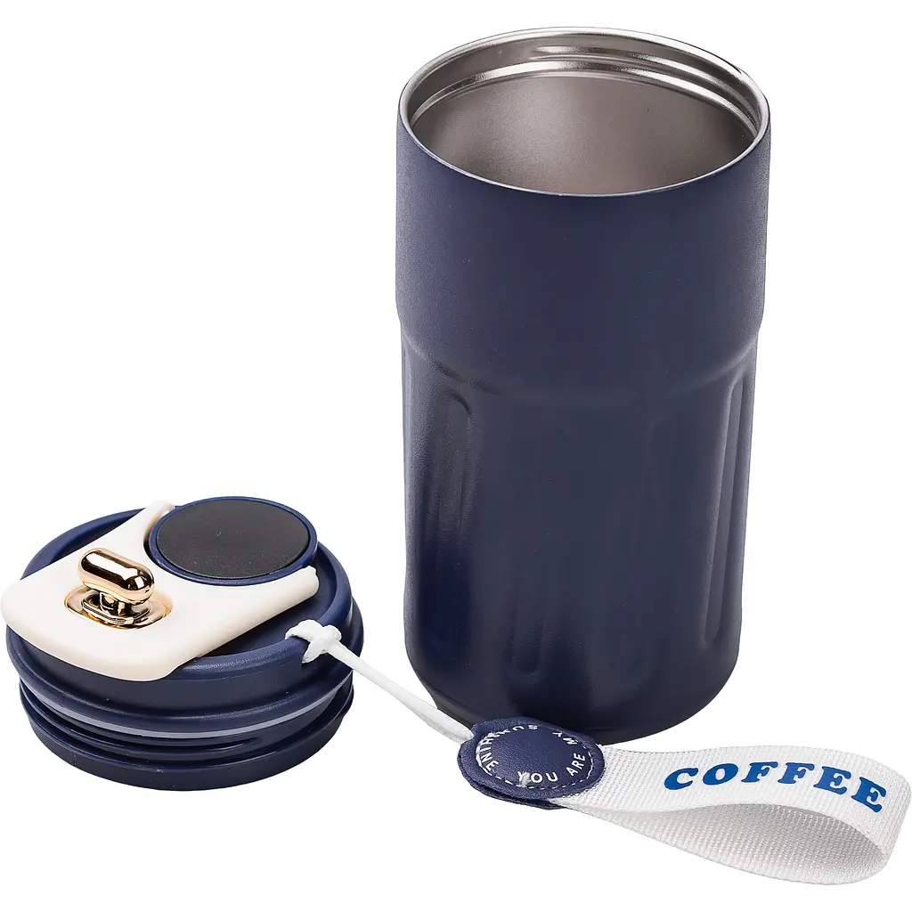 Термочашка Coffee 500 мл з датчиком температури, синій Yiwu HP-14-10BL - фото 5