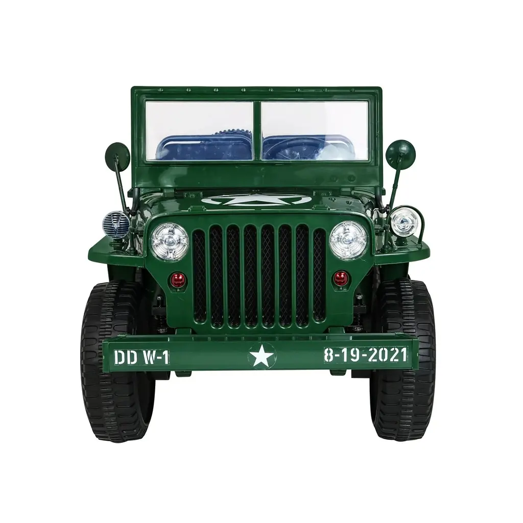Електроавтомобіль військовий Ramiz Retro MP3 LED 12 В, зелений (PA.JH-101.ZIE) - фото 13