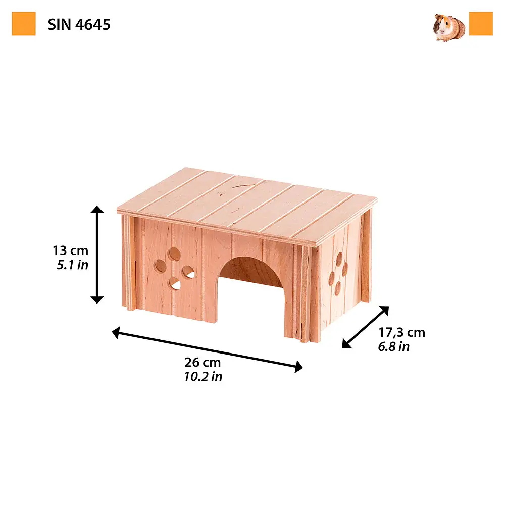 Будиночок для гризунів Ferplast SIN 4645 дерев'яний 26x17, 3x13 см 84645099 - фото 2