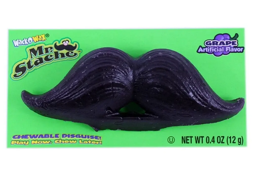 Жевательные резинки Wack-O-Wax Mr. Stache со вкусом винограда 24шт х 12г - фото 4