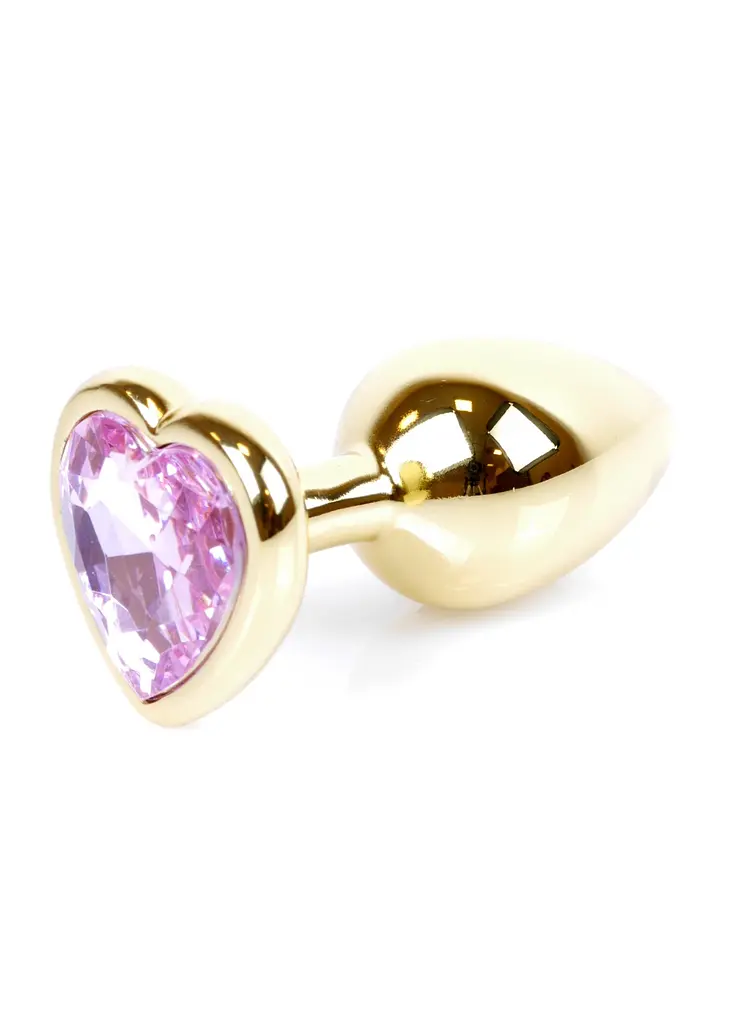 Анальна пробка - Jewellery Gold Heart Plug Light Pink - фото 2