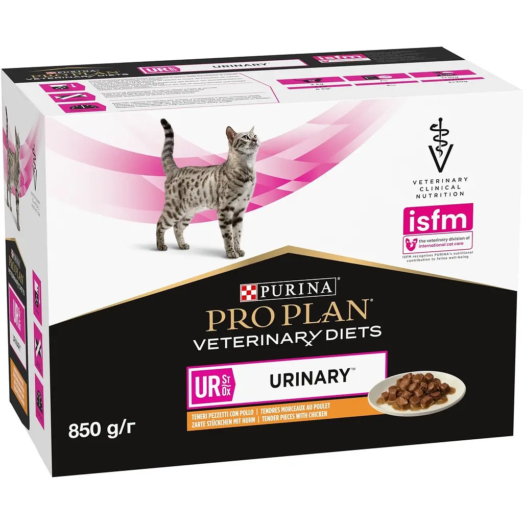 Уцінка. Вологий корм для котів Purina Pro Plan Veterinary Diets UR ST/OX Urinary з куркою 850 г (10 шт. x 85 г) (12308818) - фото 3