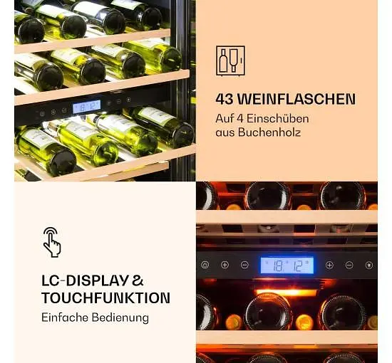 Винный холодильник встроенный Klarstein Vinovilla Duo 43 (10032031) - фото 5