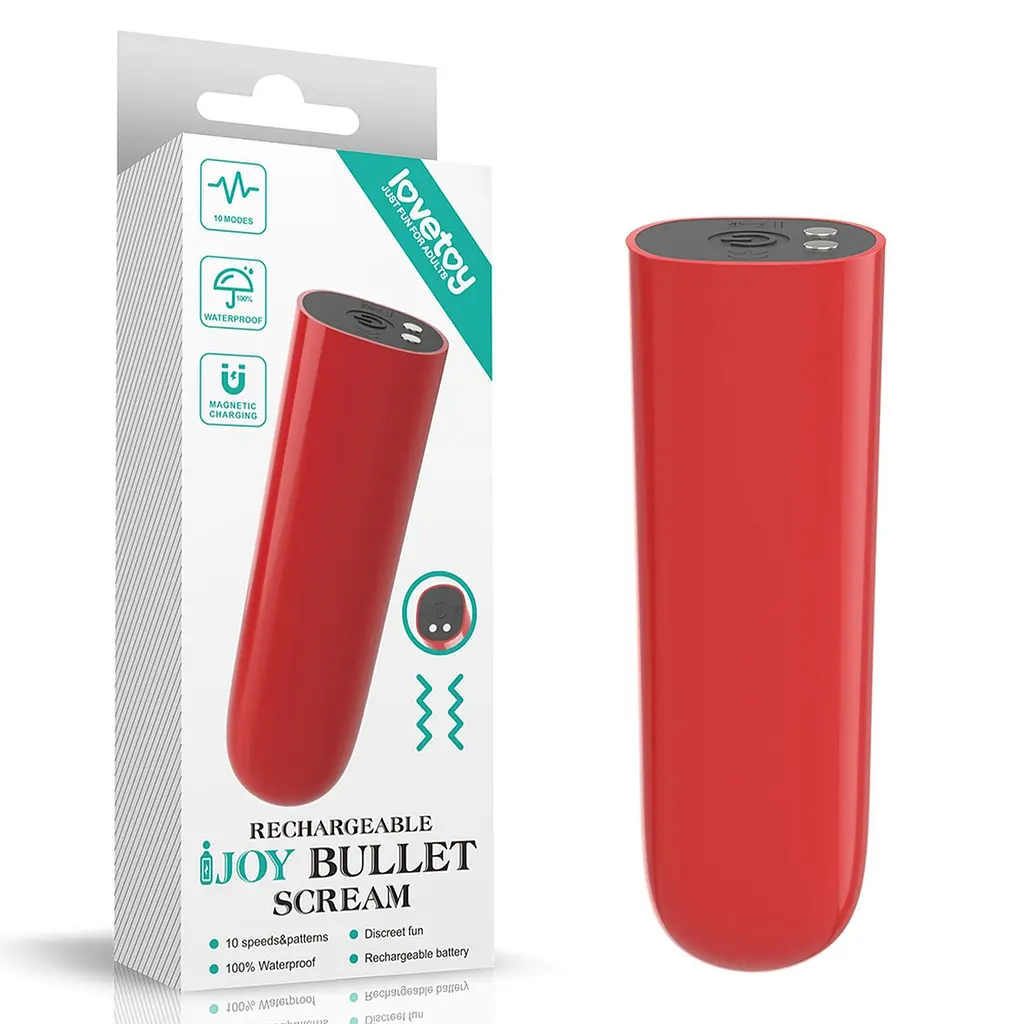 Вібратор Lovetoy Ijoy Rechargeable Bullet Scream, 8.4 см (червоний)