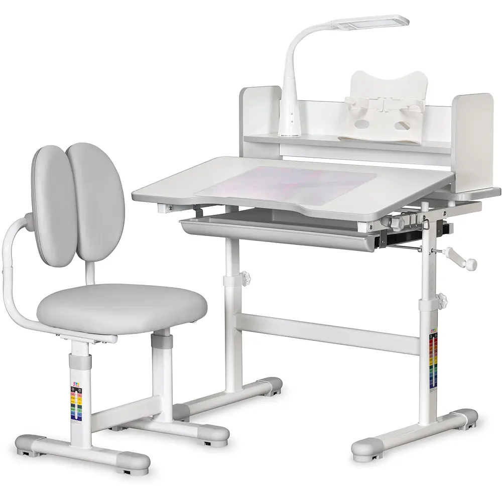 Комплект меблів Evo-Kids (стіл+стілець+полиця+лампа) BD-24 Grey (арт. BD-24 G)