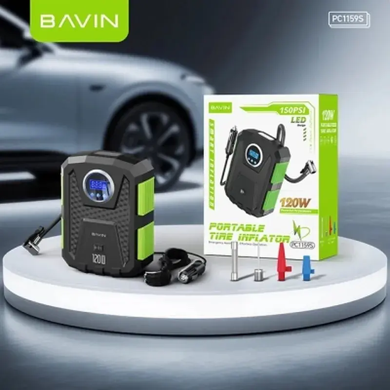 Автомобільний компресор BAVIN 120W 150PSI Black (Z-PC1159S BK) - фото 10