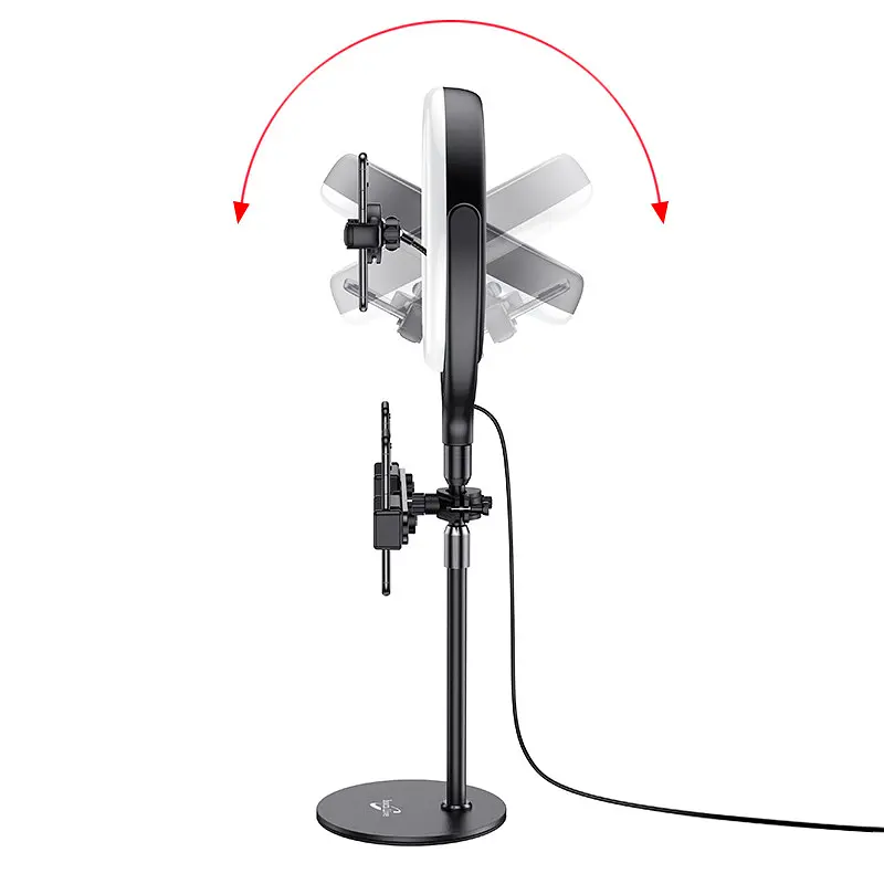 Тримач із кільцевим освітленням Hoco LV01 Rouge desktop fill light live broadcast stand - фото 4