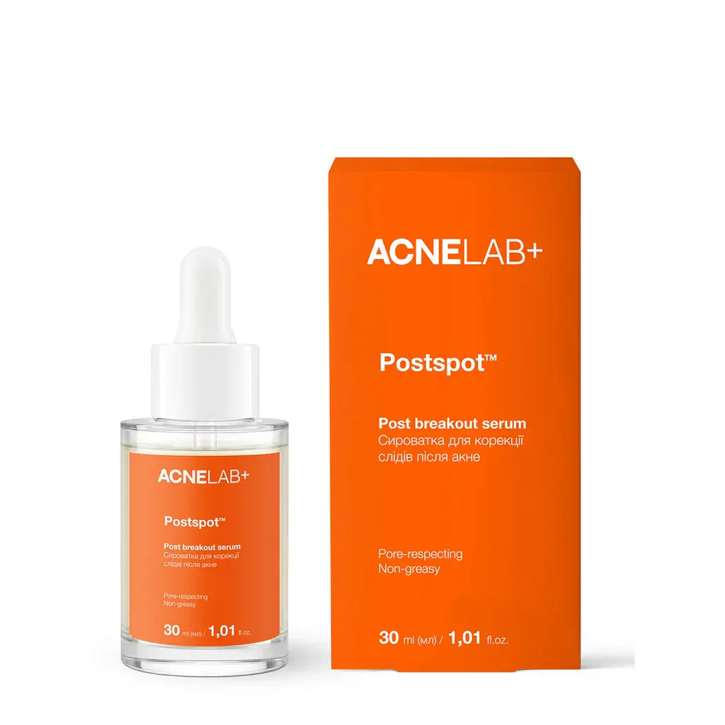 Сироватка для корекції слідів після акне Postspot Post breakout serum ACNELAB+ 30 мл - фото 7