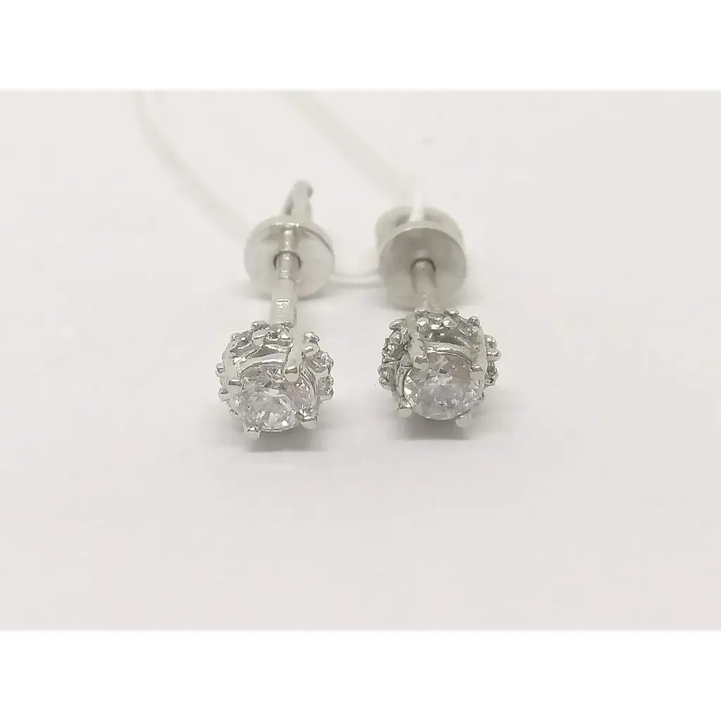 Золотые серьги-пуссеты Гаразд с фианитами. 3533382Б - фото 3