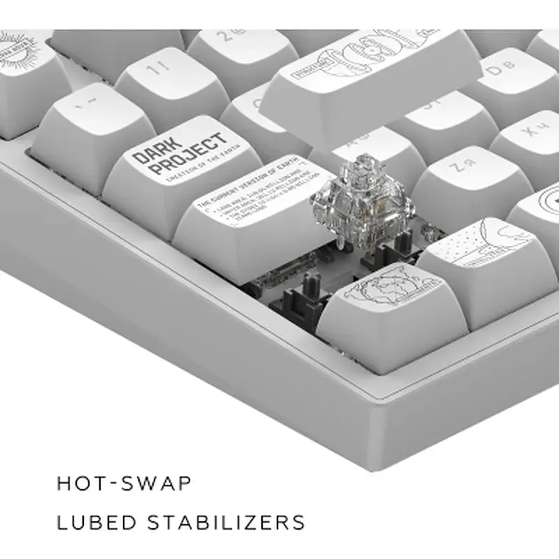 Клавіатура Dark Project ALU81 Terra Nova PBT RGB Mech G3MS Moonstone White (DPKB_NOVA_81_ANSI_WHITE_UA) - фото 10