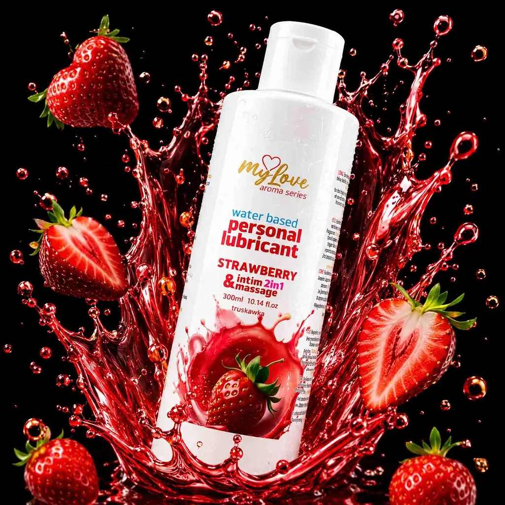 Лубрикант MyLove Aroma Series IntimMassage 2in1 Strawberry, 300 мл - фото 2