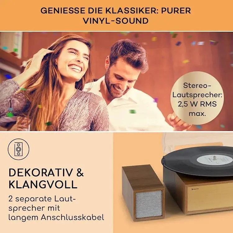 Стереосистема проигрыватель винила Auna Berklee TT Play (10040460) - фото 4