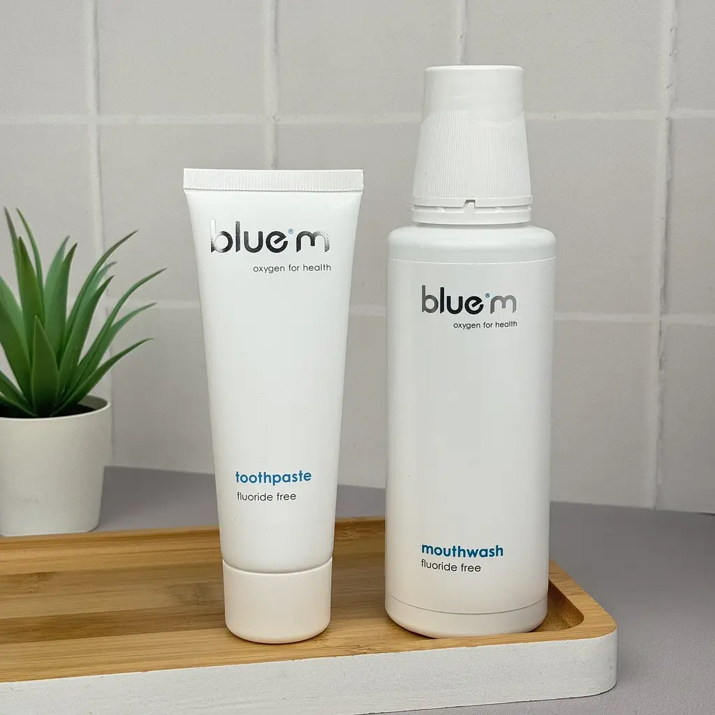 Набір BlueM без фтору: зубна паста 75 мл + ополіскувач 250 мл - фото 2
