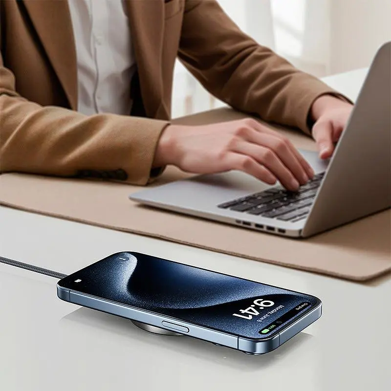 Заряджання Qi2 ACEFAST Desktop magnetic wireless charger with cable E24 |5-15W, 1.2m| - фото 2