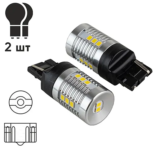 Лампа PULSO/габаритні/LED 7440/W3x16d/14SMD-2835/1контакт/9-18v/1050lm/WHITE