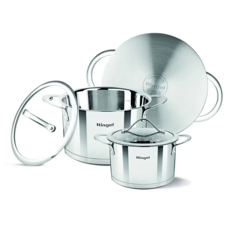 Набор кастрюль Ringel Elegance с крышкой 3 предмета (RG-6007) - фото 2