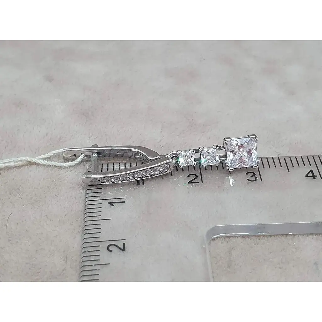 Срібні сережки Агні АНТУРІУМ з фіанітами. 2993/9Р-CZ - фото 5