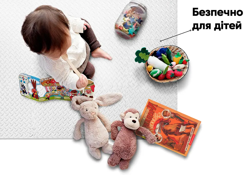 Татамі мат EasyFit 8 шт (30х30х1 см) хвіст ластівки білий (EF-1950-30-W) - фото 2
