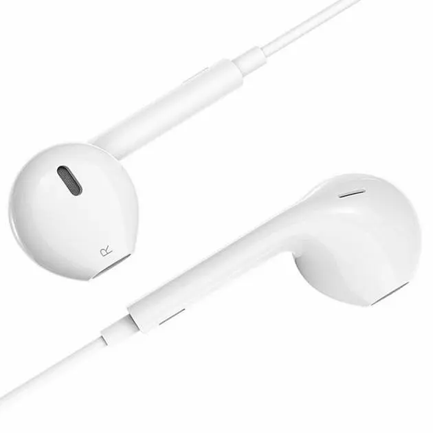 Дротові навушники Hoco M80 Original series earphones display, 3.5 mm, 1.2m, (Комплект 20шт) white - фото 3