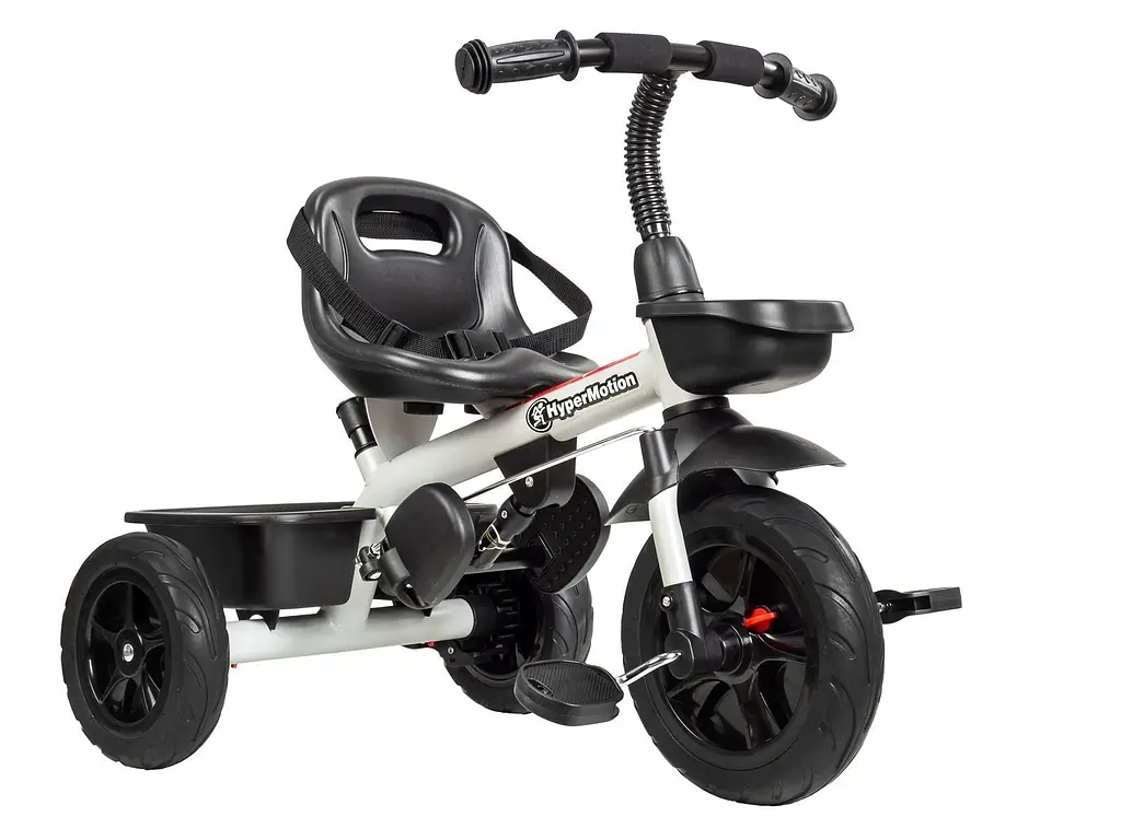 Дитячий триколісний велосипед HyperMotion Tobi Vector з батьківською ручкою 10" 8" light grey (TOBI VECTOR HYP SZAR) - фото 2