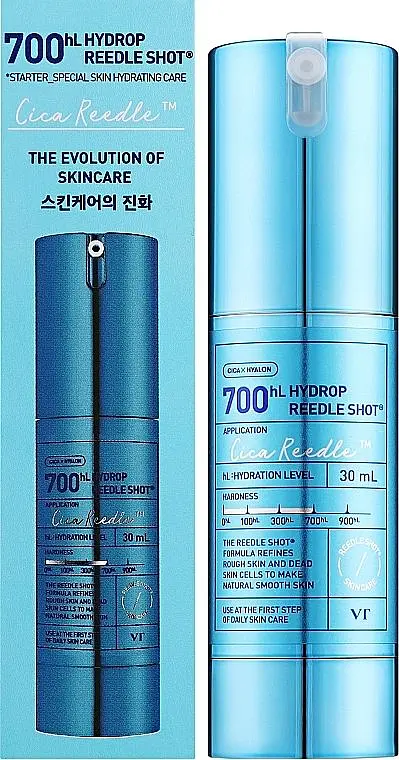 Зволожуюча сироватка-бустер з мікроголками 30 мл VT Cosmetics Microneedle Serum Hydrop Reedle Shot 700hL - фото 2