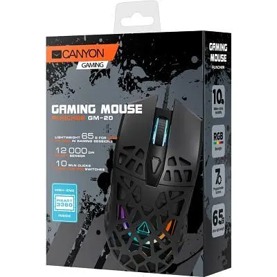 Комп'ютерна мишка Canyon Puncher GM-20 USB Black (CND-SGM20B) - фото 4