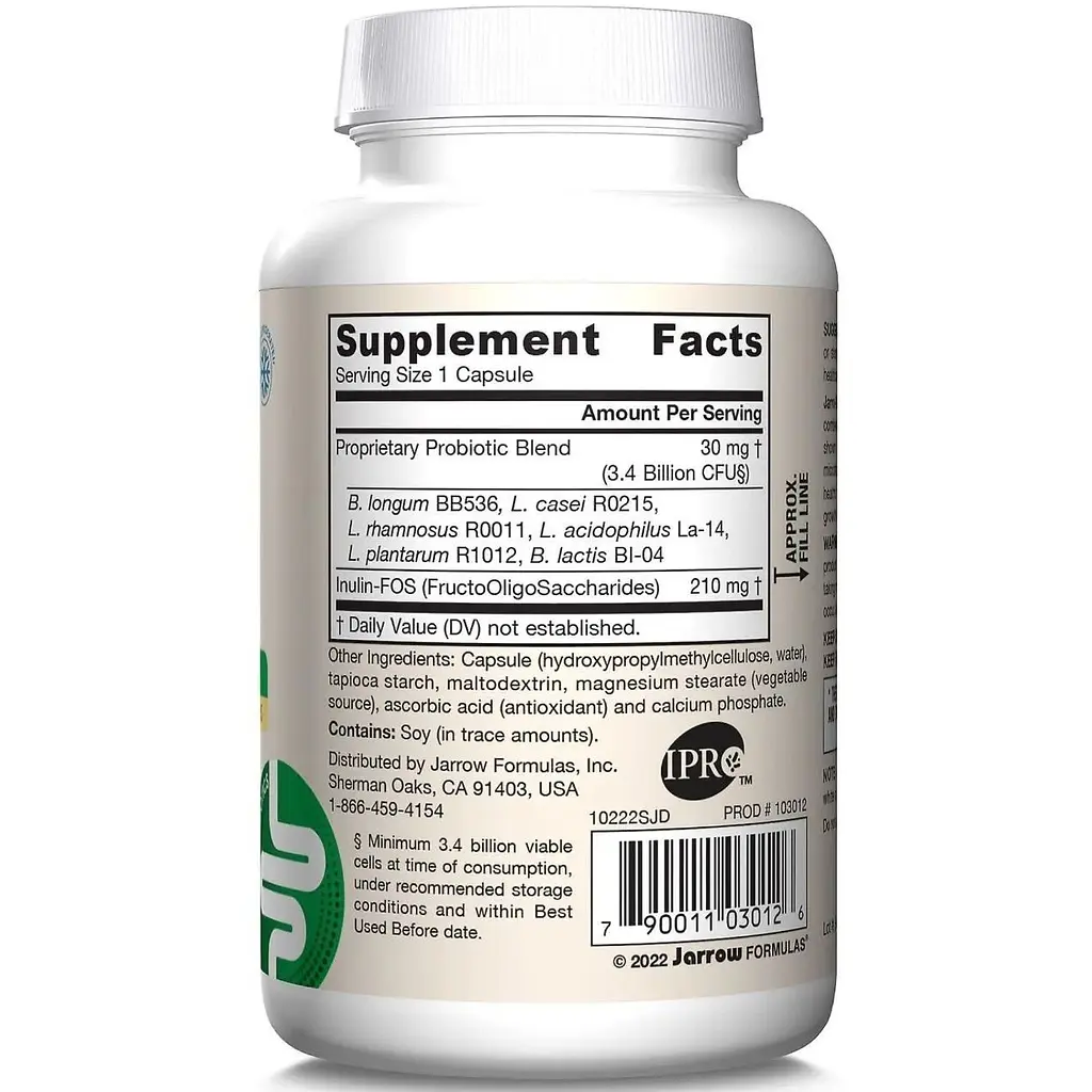 Пробіотики Jarrow Formulas Jarro-Dophilus Plus FOS з ФОС 3.4 млрд КУО 200 капсул - фото 2