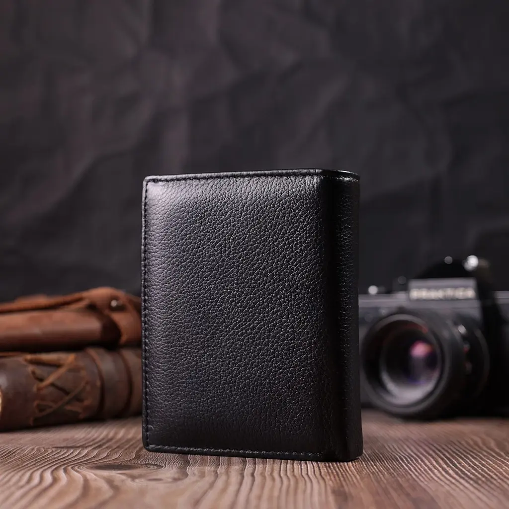 Гаманець вертикального формату з натуральної шкіри ST Leather 22474 чорний - фото 10