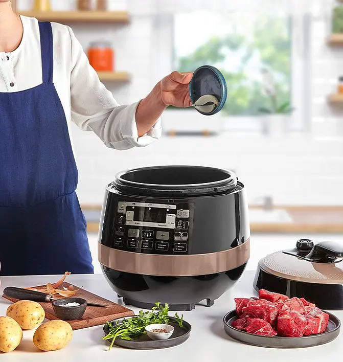 Мультиварка-скороварка Quickchef, 1000Вт, чаша-5л, сенсорне керув., пластик, чорний Moulinex kuh0014986 - фото 6