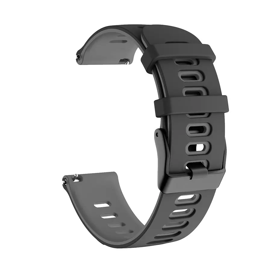 Ремінець для Xiaomi Haylou RS4 Plus (LS11) - чорно-сірий ширина кріплення 20мм силікон Watchbands Rage (W38-2WB36851905) - фото 4
