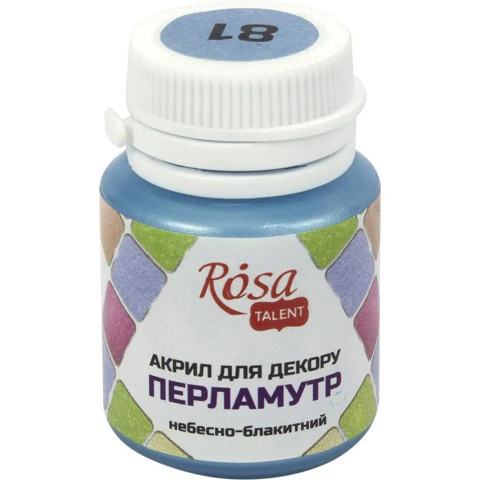 Акрил для декору Rosa Talent 20мл перламутр небесно-блакитний 22041/3384 - фото 2