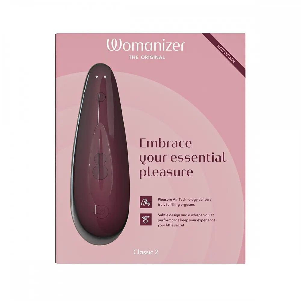 Лубрикант Womanizer Classic 2 + 50 мл- Інноваційний вакуумний стимулятор клітора, 14.8х4.8 см бордовий - фото 12