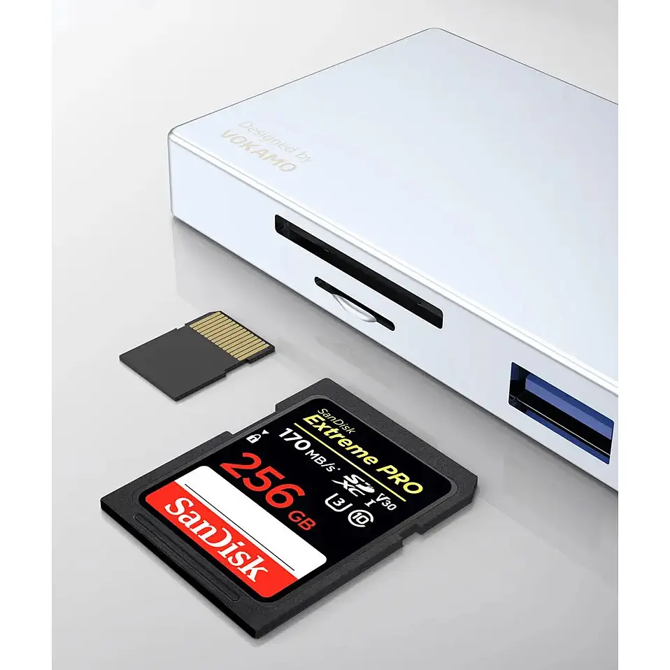 USB адаптер Vokamo HT2 6 в 1 HUB із вбудованим шнуром Type-C - фото 6