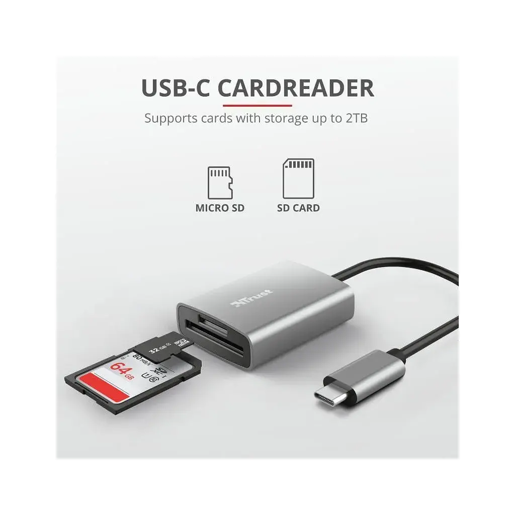 Считыватель флэш-карт Trust Dalyx Fast USB-C Card reader (24136) - фото 8