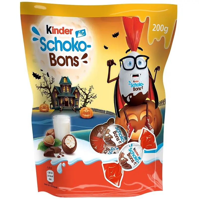 Шоколадні цукерки Kinder Schoko-Bons Halloween з молочною та горіховою начинкою 225 г - фото 2