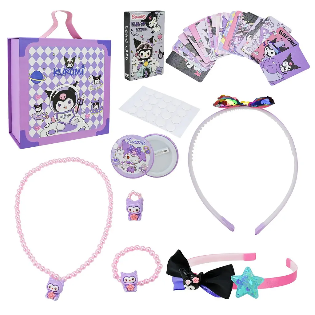 Творчий набір аксесуарів Sanrio Kuromi з обідком, прикрасами та наклейками (L5267)