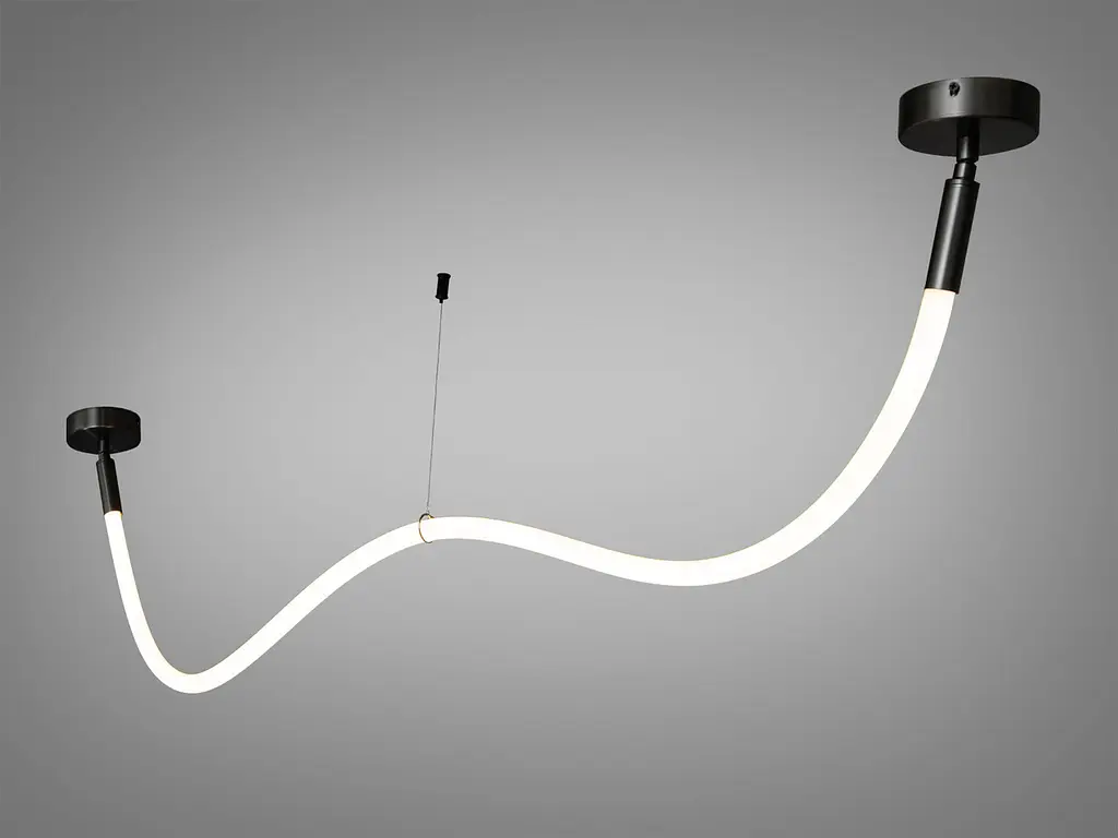 Стельова люстра LED Diasha SY9610-1500BHR Шланг 17W, 3000K, чорний хром, для коридору, спальні, кухні, кафе - фото 2