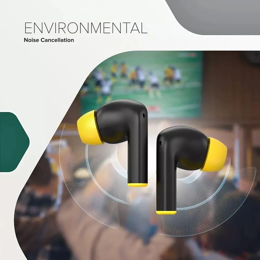 Навушники Canyon TWS HEXAGON 7 TWS ANC+ENC Wireless Charge Black Yellow (CNS-TWS7BY) - фото 4