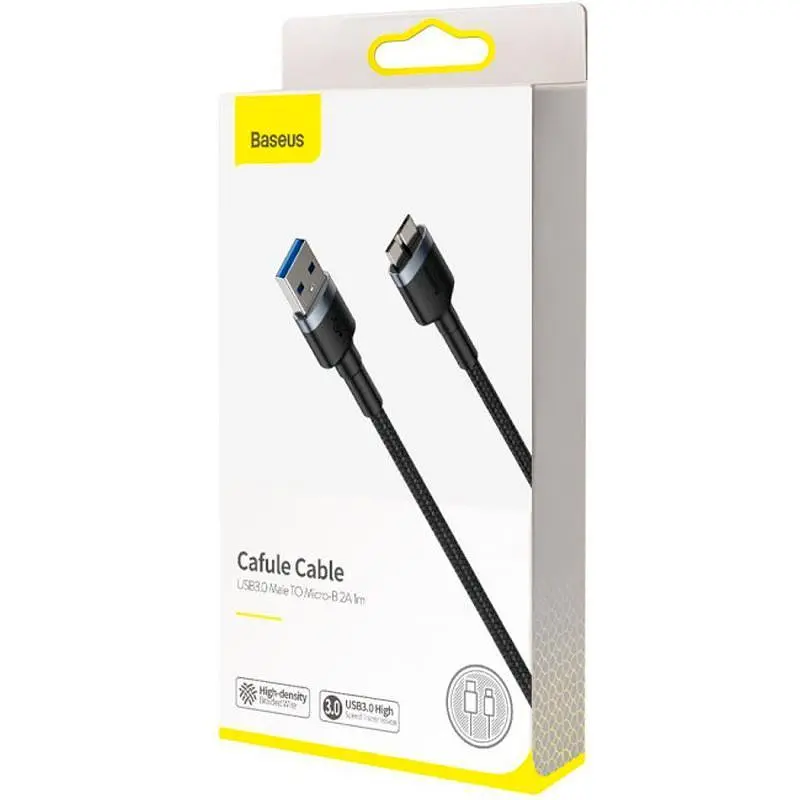 Кабель Baseus Cafule Cable USB 3.0 to MicroUSB 2A 1m CADKLF-D0G Dark Grey - фото 3
