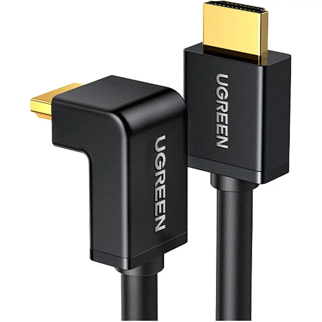 Кабель Ugreen HD103 HDMI to HDMI 90-Degree Right-Angle V2.0 1m Black (10172) [63384] - фото 2