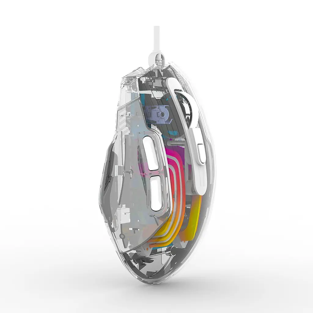 Дротова миша Jedel GM1400 ігрова з RGB підсвічуванням transparent - фото 2
