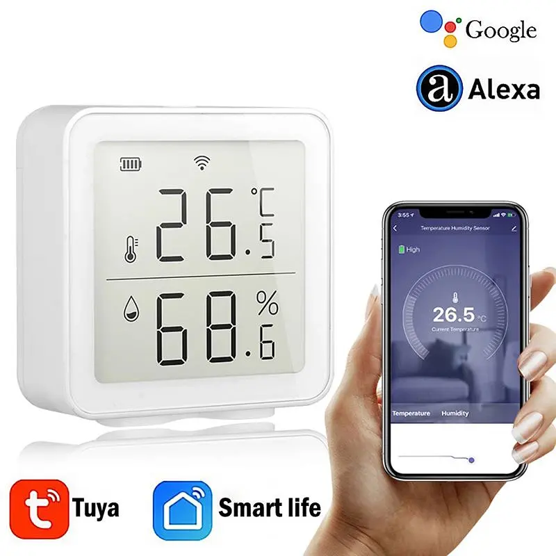 Wifi термометр гігрометр кімнатний з датчиком температури та вологості Nectronix TG-12w, додаток Tuya для Android IOS (100745) - фото 2