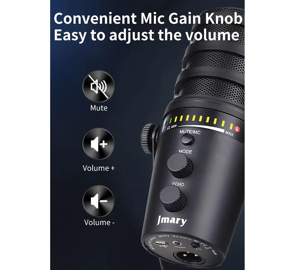 Професійний студійний конденсаторний мікрофон Jmary MCPW12 USB Black - фото 6